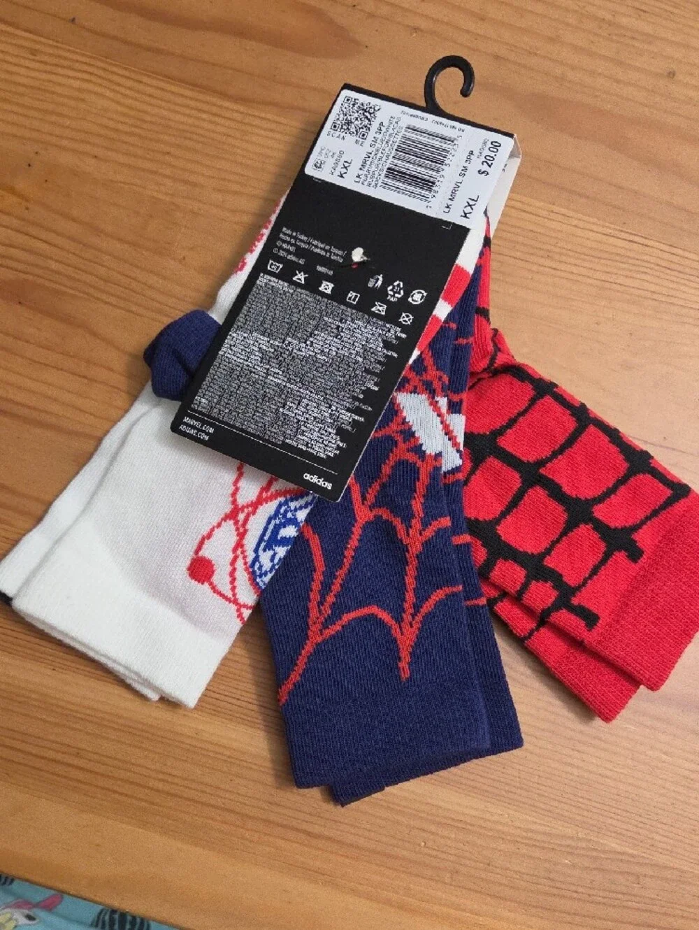 Marvel Spider-Man Crew Socks - Red, Navy & White Trio